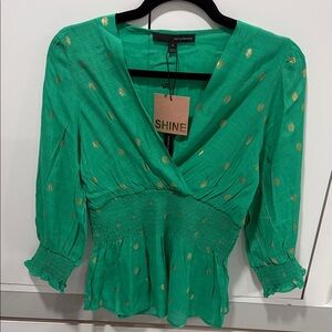 Green and Gold Women's Top